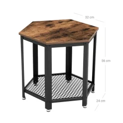 Best Sale SONGMICS Table console hexagonale Marron Rustique