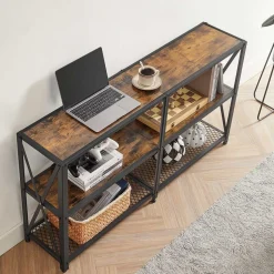 Online SONGMICS Table console large industriel Noir