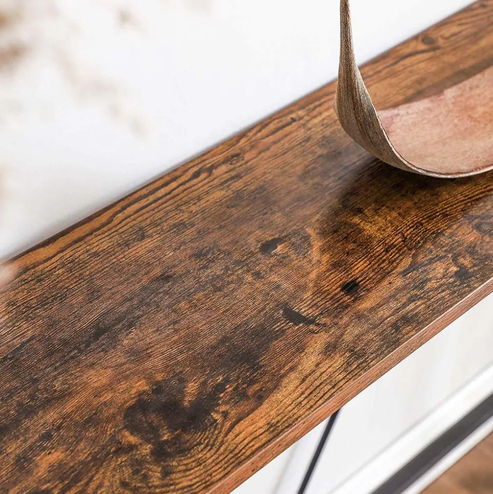 Shop SONGMICS Table console longue design V Blanc