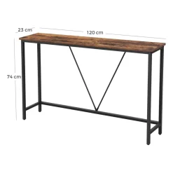 Shop SONGMICS Table console longue design V Blanc