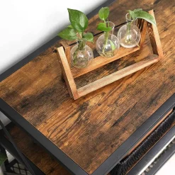 New SONGMICS Table console longue industriel Brun Vintage Noir