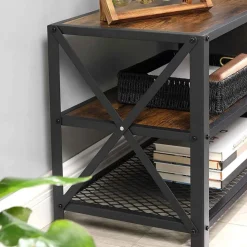 New SONGMICS Table console longue industriel Brun Vintage Noir