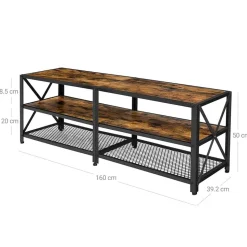 New SONGMICS Table console longue industriel Brun Vintage Noir