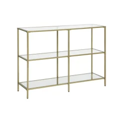 Clearance SONGMICS Table console verre dé Or