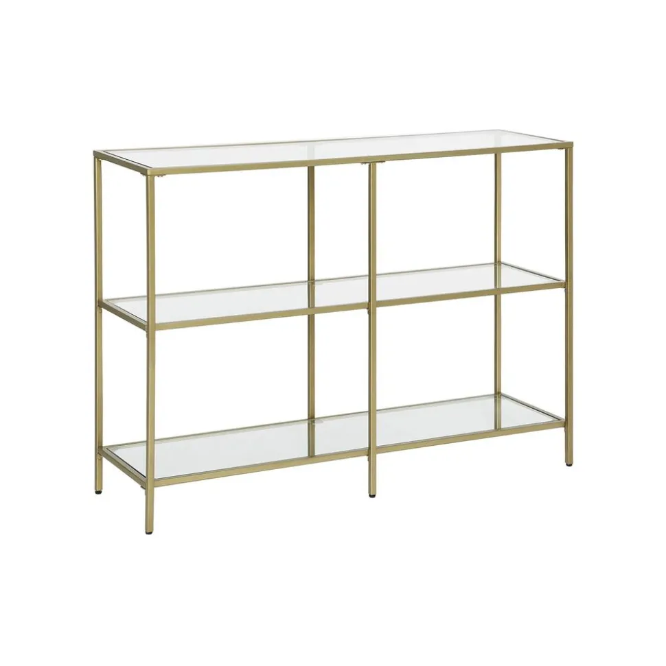 Clearance SONGMICS Table console verre dé Or