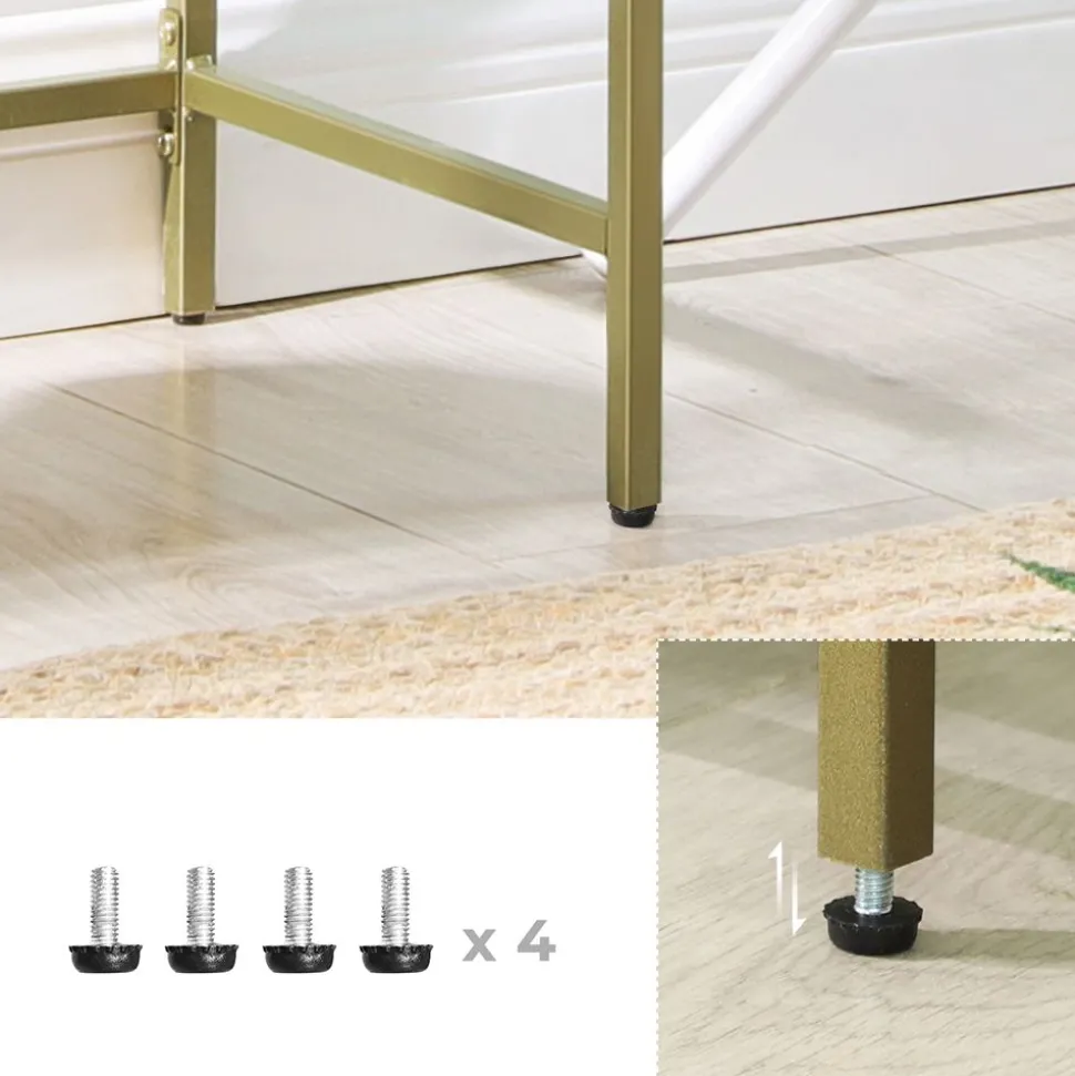 Clearance SONGMICS Table console verre dé Or