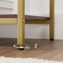 Shop SONGMICS Table console verre marron doré