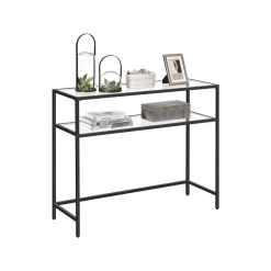 Store SONGMICS Table console verre noir