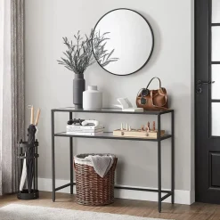 Store SONGMICS Table console verre noir