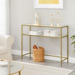 Store SONGMICS Table console verre noir