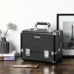 Clearance SONGMICS Table console verre noir