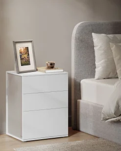 New SONGMICS Table d’appoint à 3 niveaux blanc neige