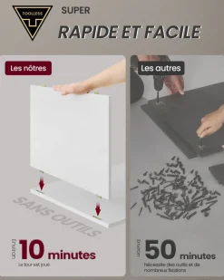 New SONGMICS Table d’appoint à 3 niveaux blanc neige