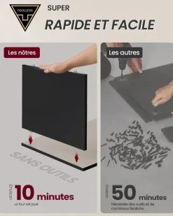 New SONGMICS Table d’appoint à 3 niveaux blanc neige