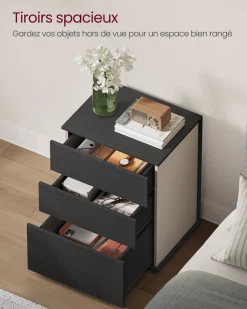 New SONGMICS Table d’appoint à 3 niveaux blanc neige