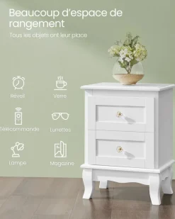 Cheap SONGMICS Table d’appoint avec multiprise  marron rustique et noir classique