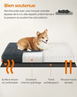 Store SONGMICS Table d’appoint avec panier en tissu blanc mat et marron