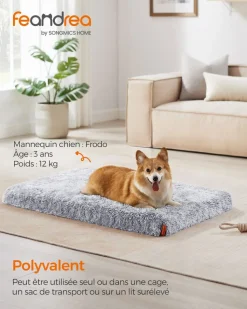 Store SONGMICS Table d’appoint avec panier en tissu blanc mat et marron