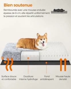 Store SONGMICS Table d’appoint avec panier en tissu blanc mat et marron