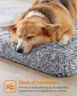 Store SONGMICS Table d’appoint avec panier en tissu blanc mat et marron