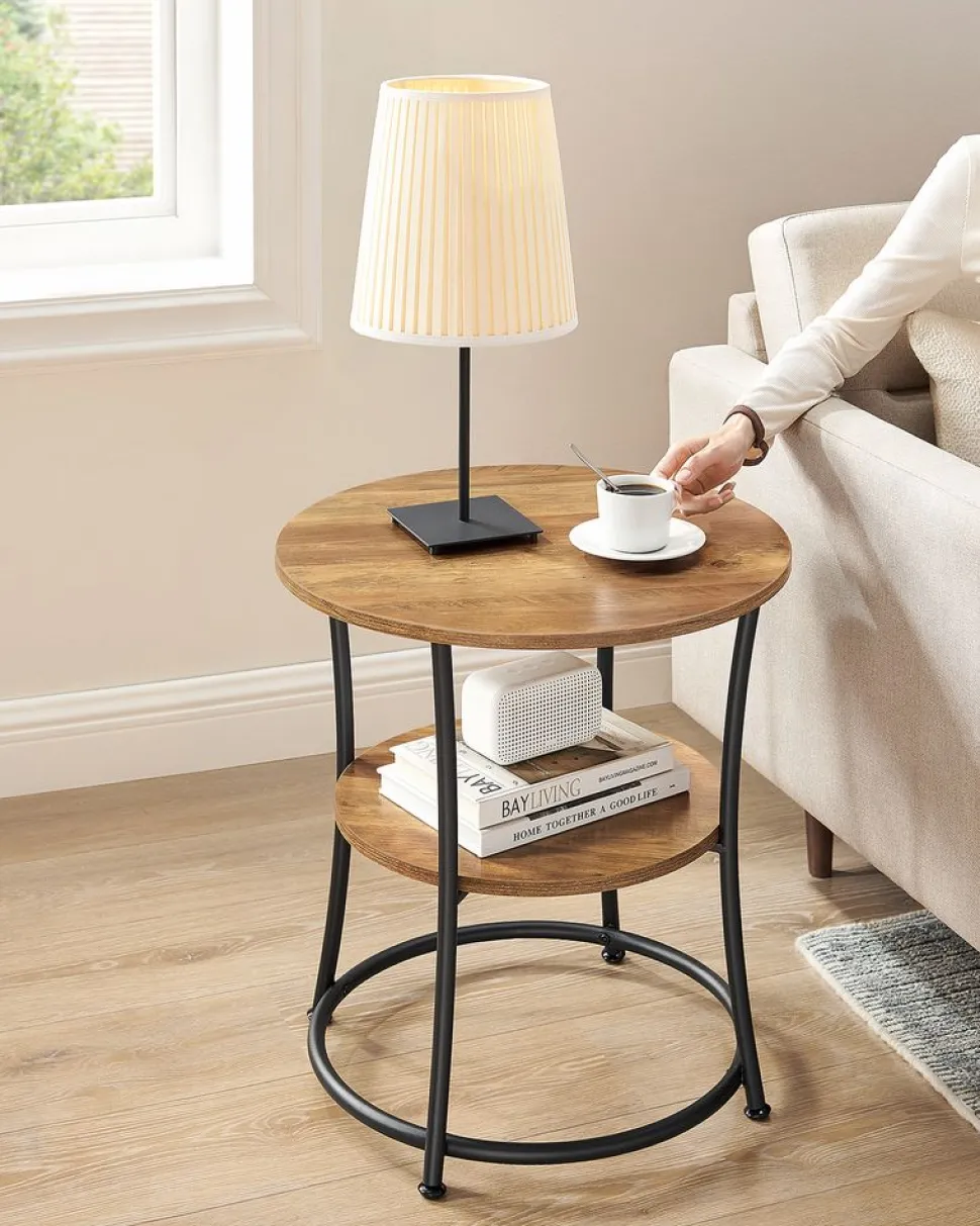 Sale SONGMICS Table d'appoint avec étagère inférieure Blanc