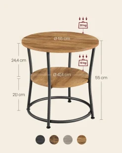 Sale SONGMICS Table d'appoint avec étagère inférieure Blanc