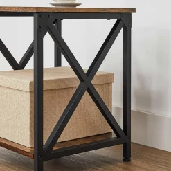 New SONGMICS Table d'appoint design X Noir