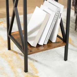 New SONGMICS Table d’appoint design X Brun Vintage Noir