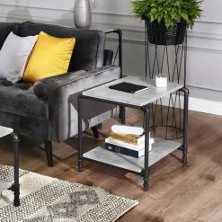 Flash Sale SONGMICS Table d'appoint effet béton industriel Blanc