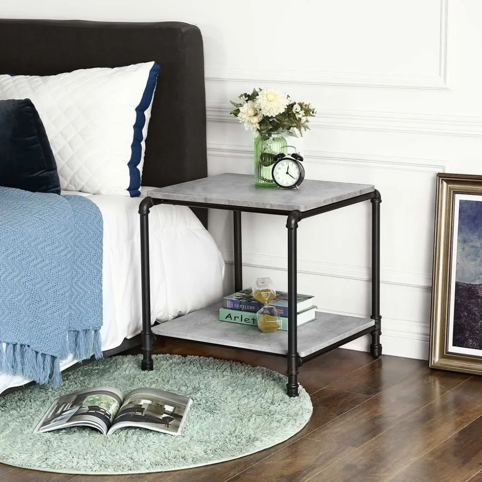 Flash Sale SONGMICS Table d'appoint effet béton industriel Blanc