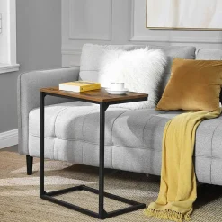 Store SONGMICS Table d'appoint en C Brun Vintage Noir