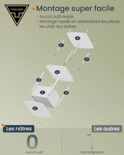 Cheap SONGMICS Table d'appoint en C industriel Marron Rustique + Noir