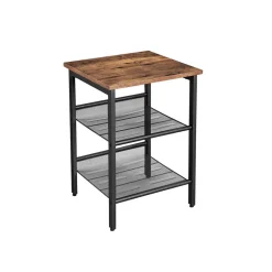Sale SONGMICS Table d'appoint maille industriel Marron Rustique