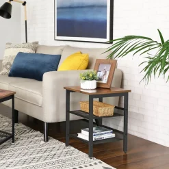 Sale SONGMICS Table d'appoint maille industriel Marron Rustique