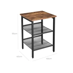 Sale SONGMICS Table d'appoint maille industriel Marron Rustique