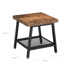 Store SONGMICS Table d'appoint maille industriel Marron Rustique