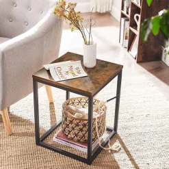Hot SONGMICS Table d'appoint marron rustique Noir