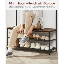 Store SONGMICS Table d’appoint ouverte Brun Vintage Noir