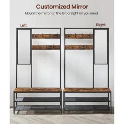 Store SONGMICS Table d’appoint ouverte Brun Vintage Noir