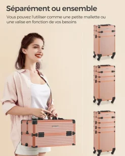 Best Sale SONGMICS Table d’appoint ronde à 2 niveaux blanc marbré et noir Blanc Marbré + Noir