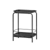 Outlet SONGMICS Table d'appoint ronde 2 niveaux cadre en acier noisette rustique et noir