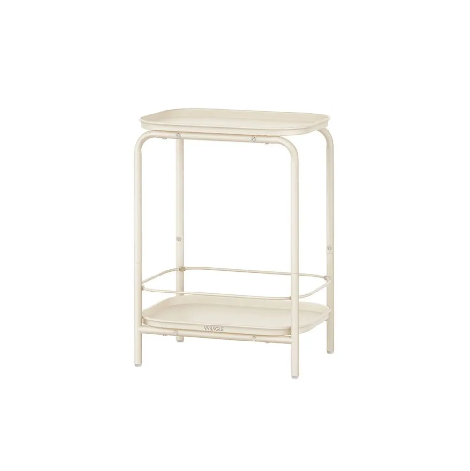 Outlet SONGMICS Table d'appoint ronde 2 niveaux cadre en acier noisette rustique et noir