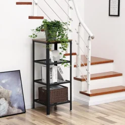 Discount SONGMICS Table d'appoint étagère industriel Marron Rustique