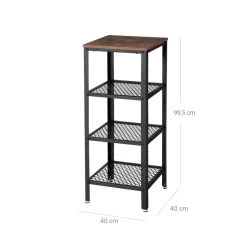 Discount SONGMICS Table d'appoint étagère industriel Marron Rustique