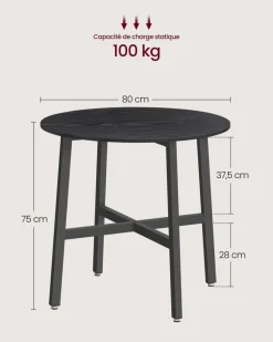 Outlet SONGMICS Table de bar 70 x 110 x 75 cm industriel