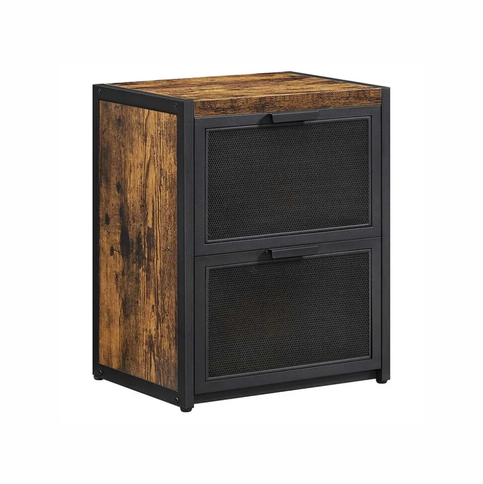 New SONGMICS Table de chevet 2 compartiments Noir