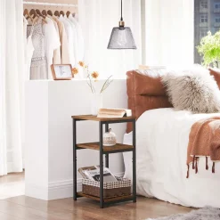 Hot SONGMICS Table de chevet 3 niveaux Rustique