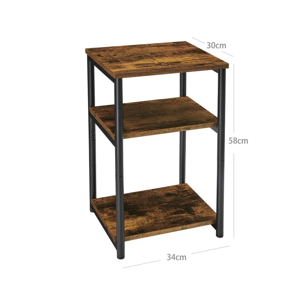 Hot SONGMICS Table de chevet 3 niveaux Rustique