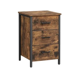 Best SONGMICS Table de chevet 3 tiroirs Brun Vintage Noir