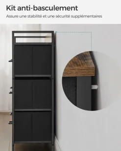 Shop SONGMICS Table de chevet avec multiprise 3 Tiroirs blanc nuage